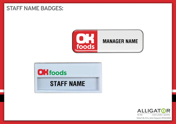 OK FOODS GENERAL STAFF NAME BADGES