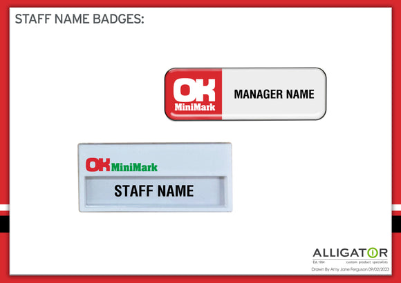 OK MINIMARK GENERAL STAFF NAME BADGES