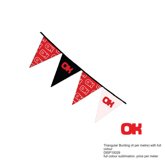 TRIANGLE BUNTING (4 PER METER) WITH FULL COLOUR