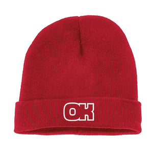 ICE KNITTED BEANIE -RED